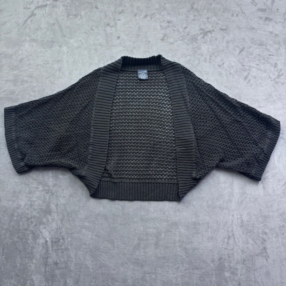 Faded Glory Womens Gray Open Knit Batwing Shrug Cardigan Large 12-14